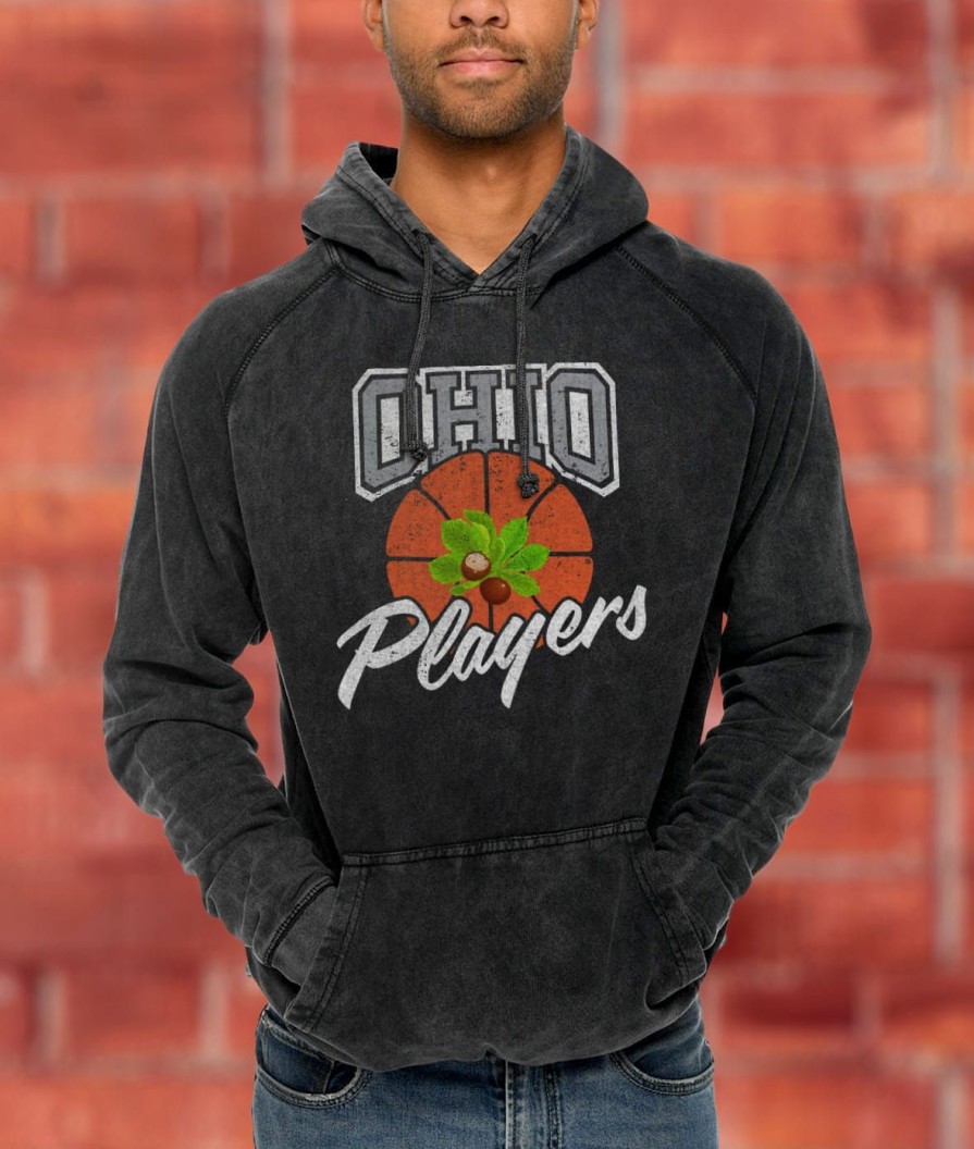 Nayked Apparel Men'S Vintage Raglan Graphic Hoodie | Ohio Players (Buckeye Leaf)