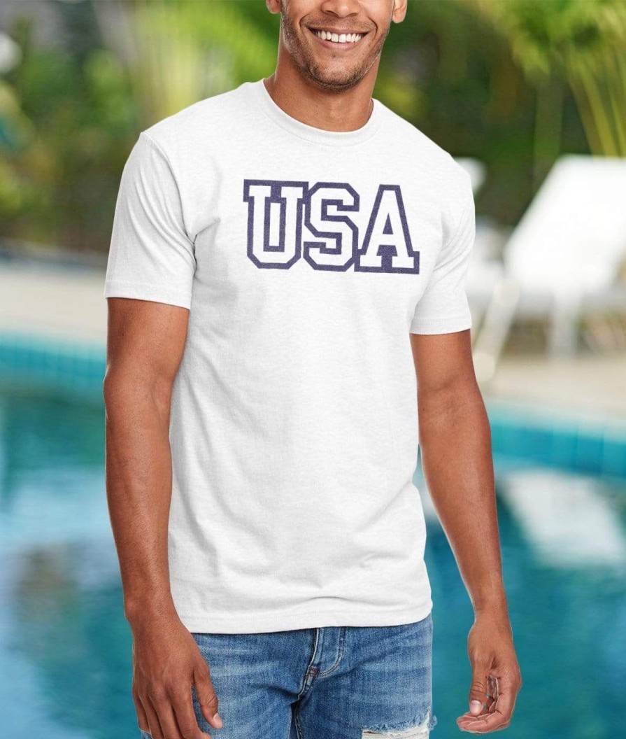 Nayked Apparel Ridiculously Soft Men'S Usa Text Shirt