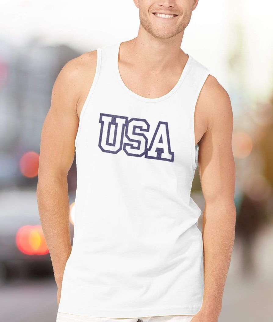 Nayked Apparel Ridiculously Soft Men'S Usa Text Tank