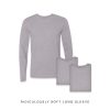 Nayked Apparel Men'S 3Pk Ridiculously Soft Long Sleeve 100% Cotton T-Shirt