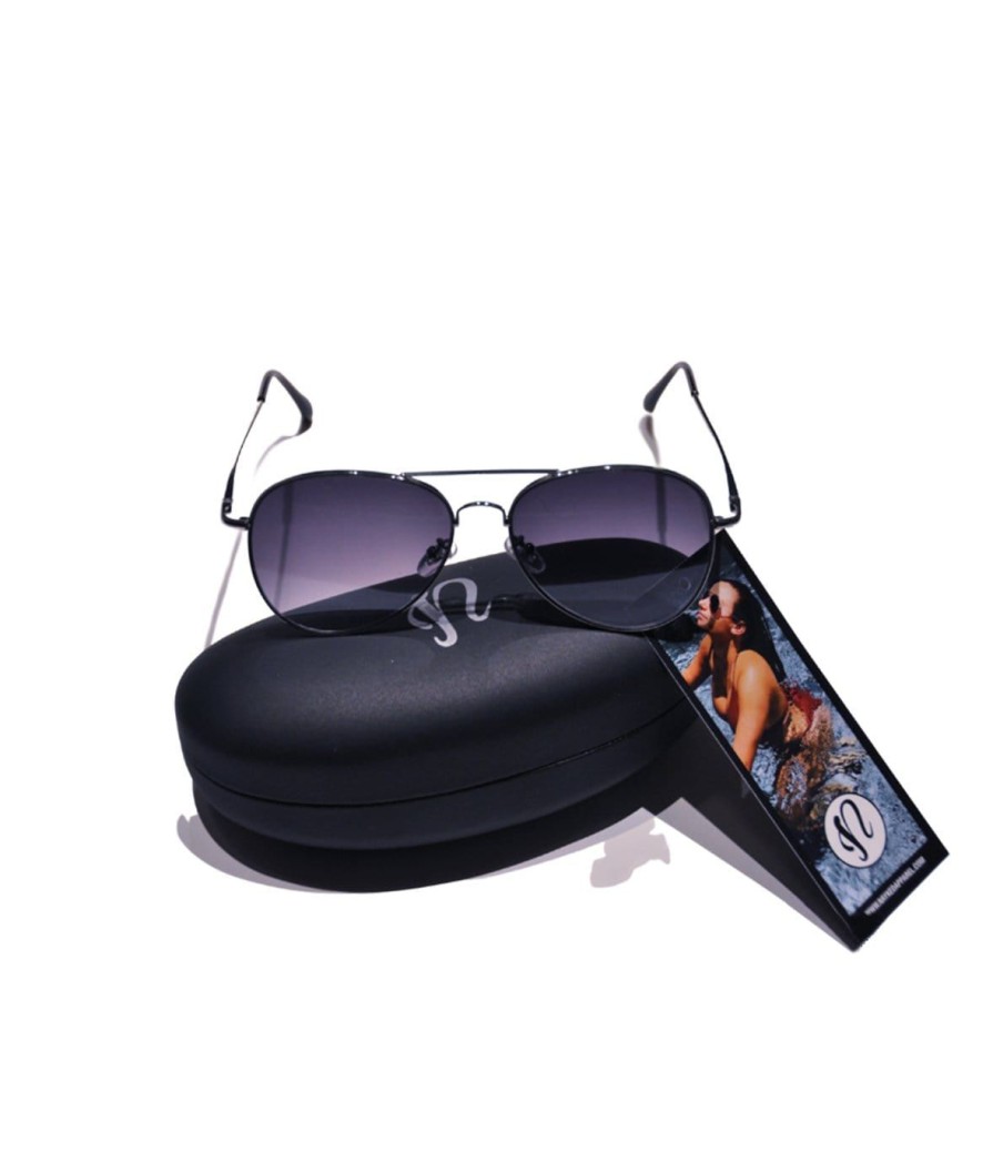 Nayked Apparel Jordan By Nayked Apparel Flat Lens Aviator Sunglasses With Sunglass Case And Microfiber Cloth