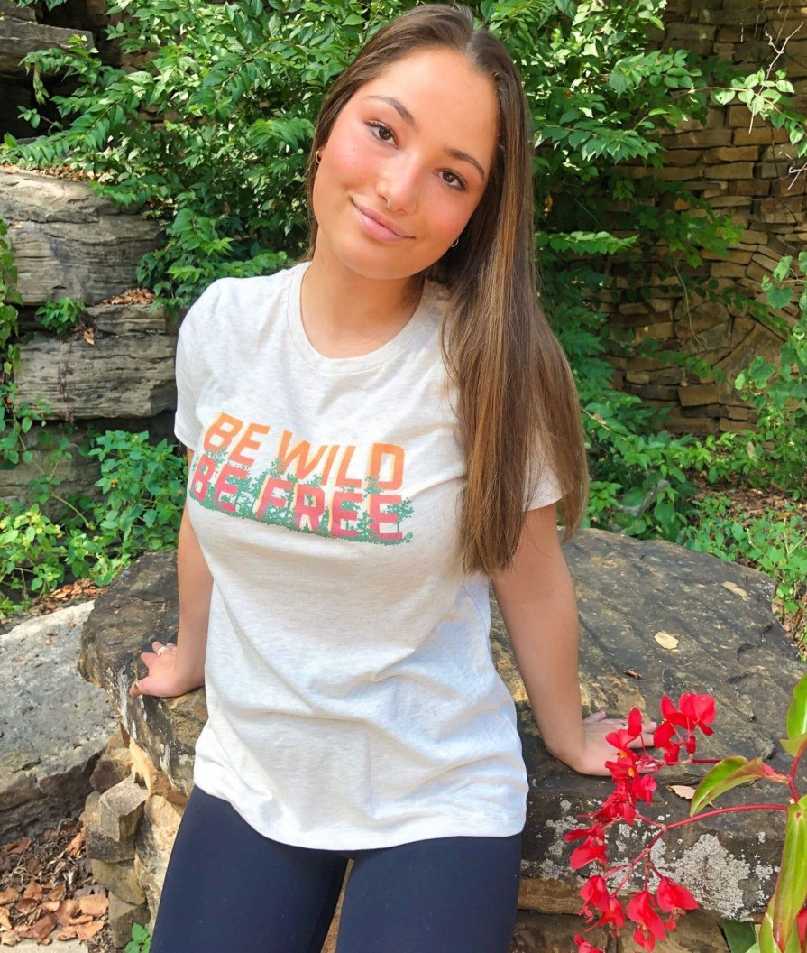 Nayked Apparel Women'S Ridiculously Soft Midweight Graphic Tee | Be Wild, Be Free