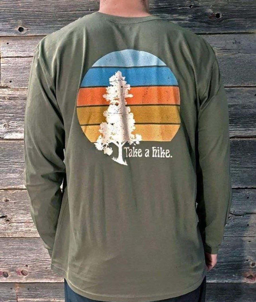 Nayked Apparel Men'S Ridiculously Soft Cotton Long Sleeve Graphic Tee | Take A Hike