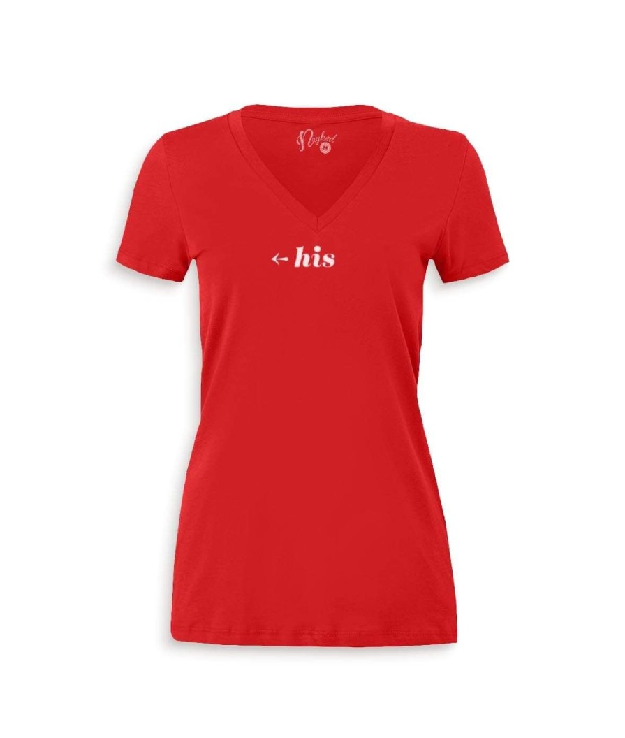 Nayked Apparel Women'S Ridiculously Soft Deep V Graphic Tee | His