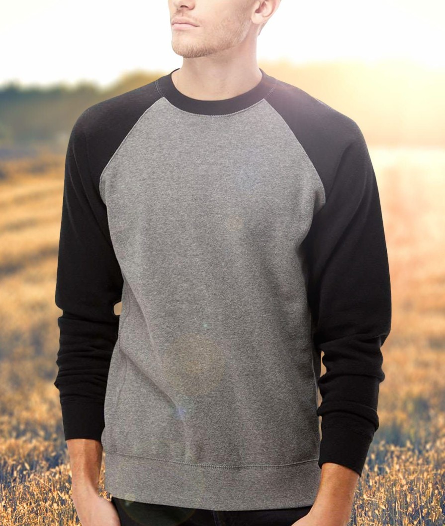 Nayked Apparel Men'S Ridiculously Soft Midweight Raglan Colorblocked Pullover