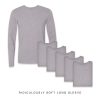 Nayked Apparel Men'S 6Pk Ridiculously Soft Long Sleeve 100% Cotton T-Shirt