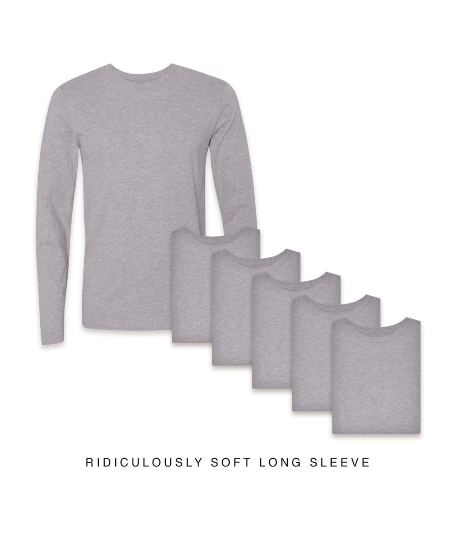 Nayked Apparel Men'S 6Pk Ridiculously Soft Long Sleeve 100% Cotton T-Shirt