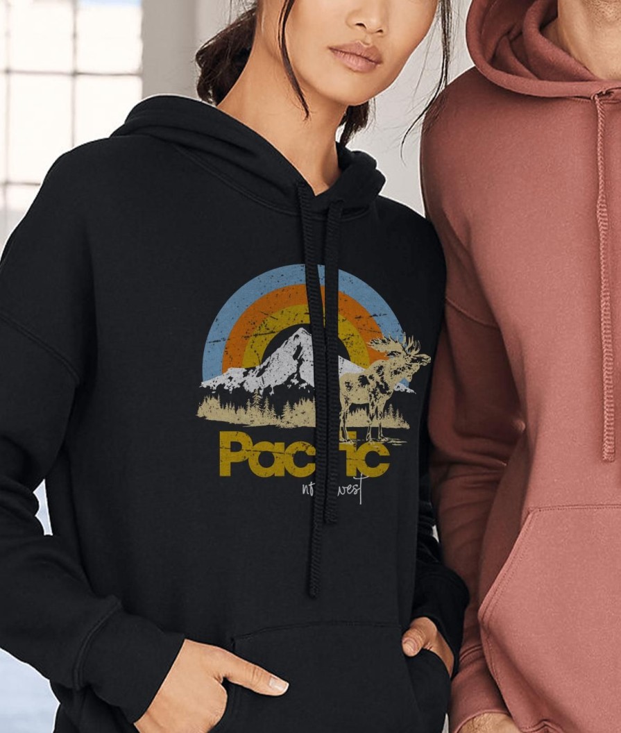 Nayked Apparel Women'S Ridiculously Soft Graphic Oversized Pullover Sweatshirt | Pacific Northwest