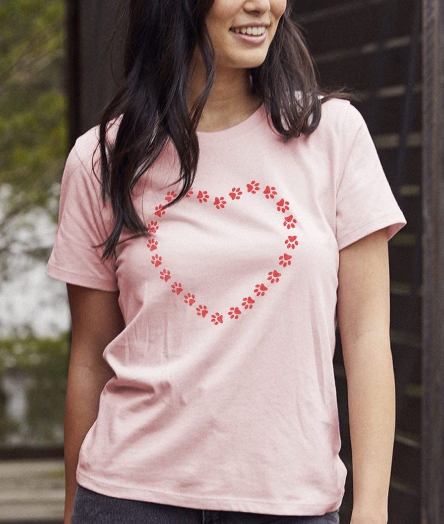 Nayked Apparel Women'S Soft Go-To Graphic T-Shirt | Trailing Paws Heart