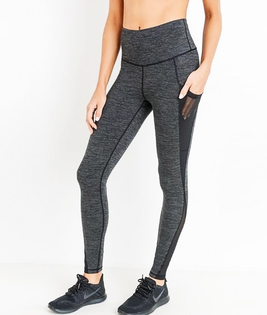 Nayked Apparel Real Women'S Plus High-Waist Splice Mesh Pocket Full Leggings/Discontinued