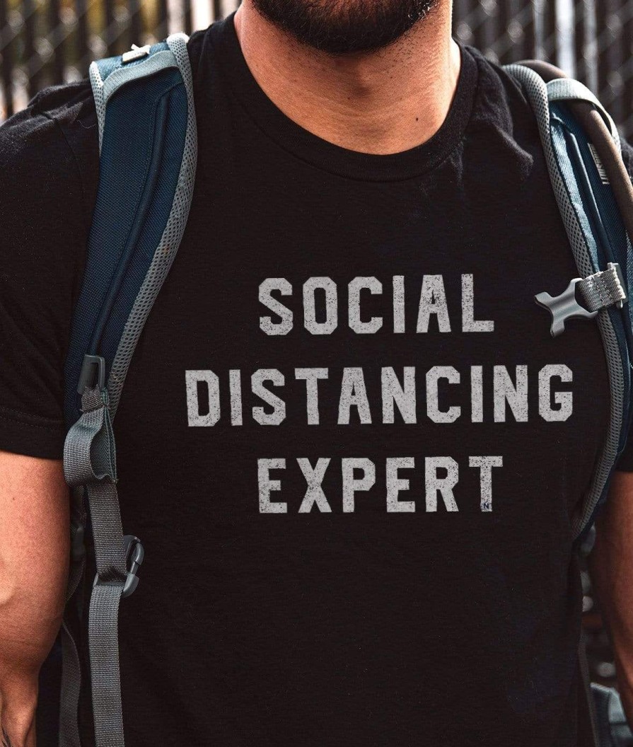 Nayked Apparel Men'S Ridiculously Soft 100% Cotton Graphic Tee | Social Distancing Expert