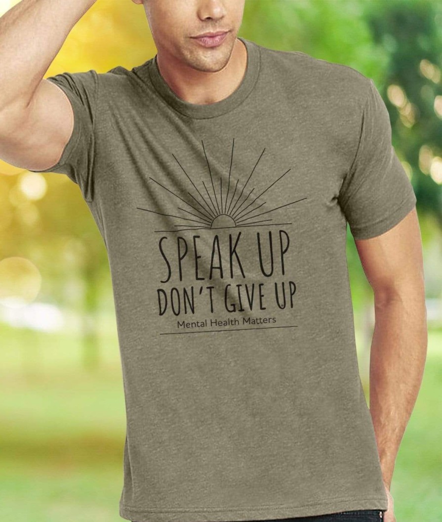 Nayked Apparel Ridiculously Soft Crew Neck Graphic T-Shirt | Speak Up Don'T Give Up Front Graphic