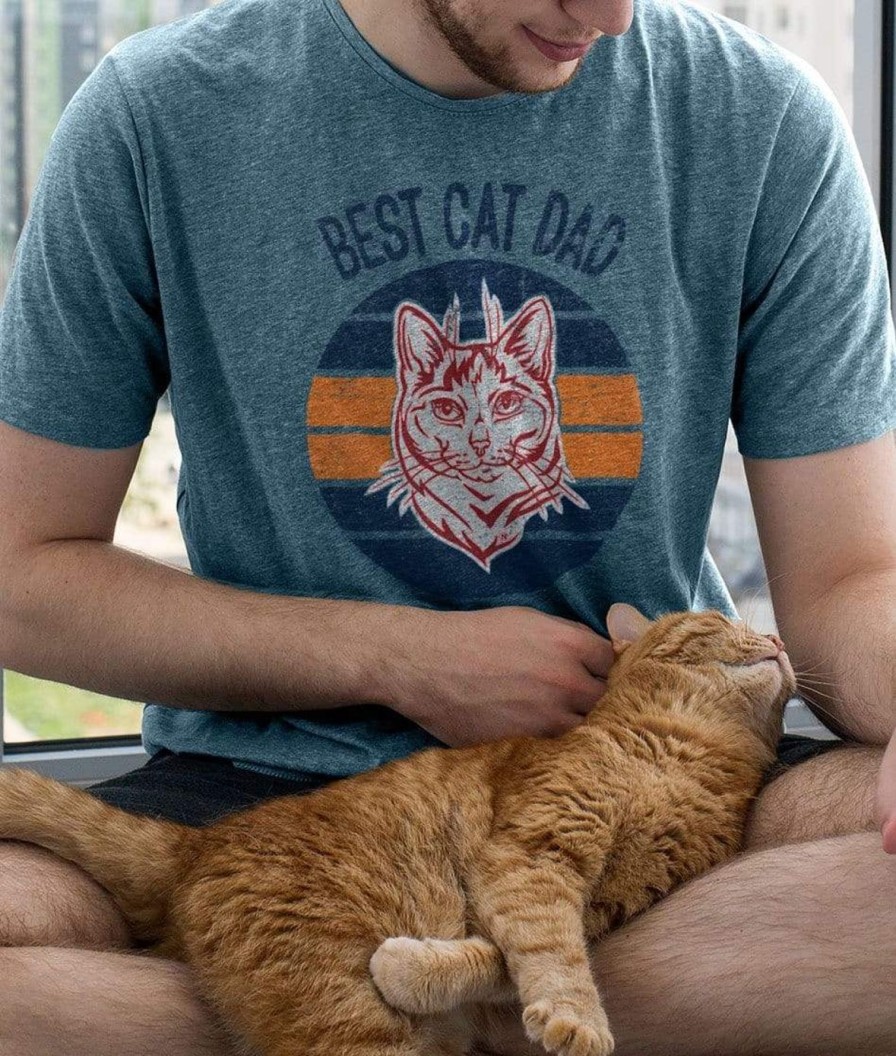 Nayked Apparel Men'S Ridiculously Soft Lightweight Graphic Tee | Best Cat Dad