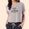 Nayked Apparel Women'S Ridiculously Soft Vintage Crop Graphic Tee | Dog Mom