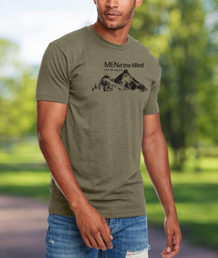 Nayked Apparel Ridiculously Soft Crew Neck Graphic T-Shirt | Mend The Mind-Mountains