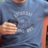 Nayked Apparel Men'S Ridiculously Soft Heavyweight Fleece Graphic Pullover Sweatshirt | Saturday Is Game Day