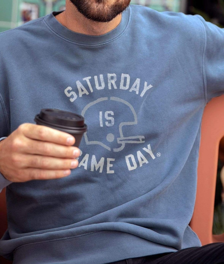 Nayked Apparel Men'S Ridiculously Soft Heavyweight Fleece Graphic Pullover Sweatshirt | Saturday Is Game Day