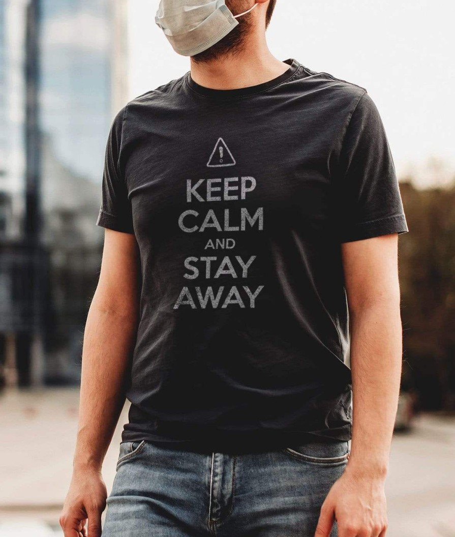 Nayked Apparel Men'S Ridiculously Soft 100% Cotton Graphic Tee | Keep Calm And Stay Away