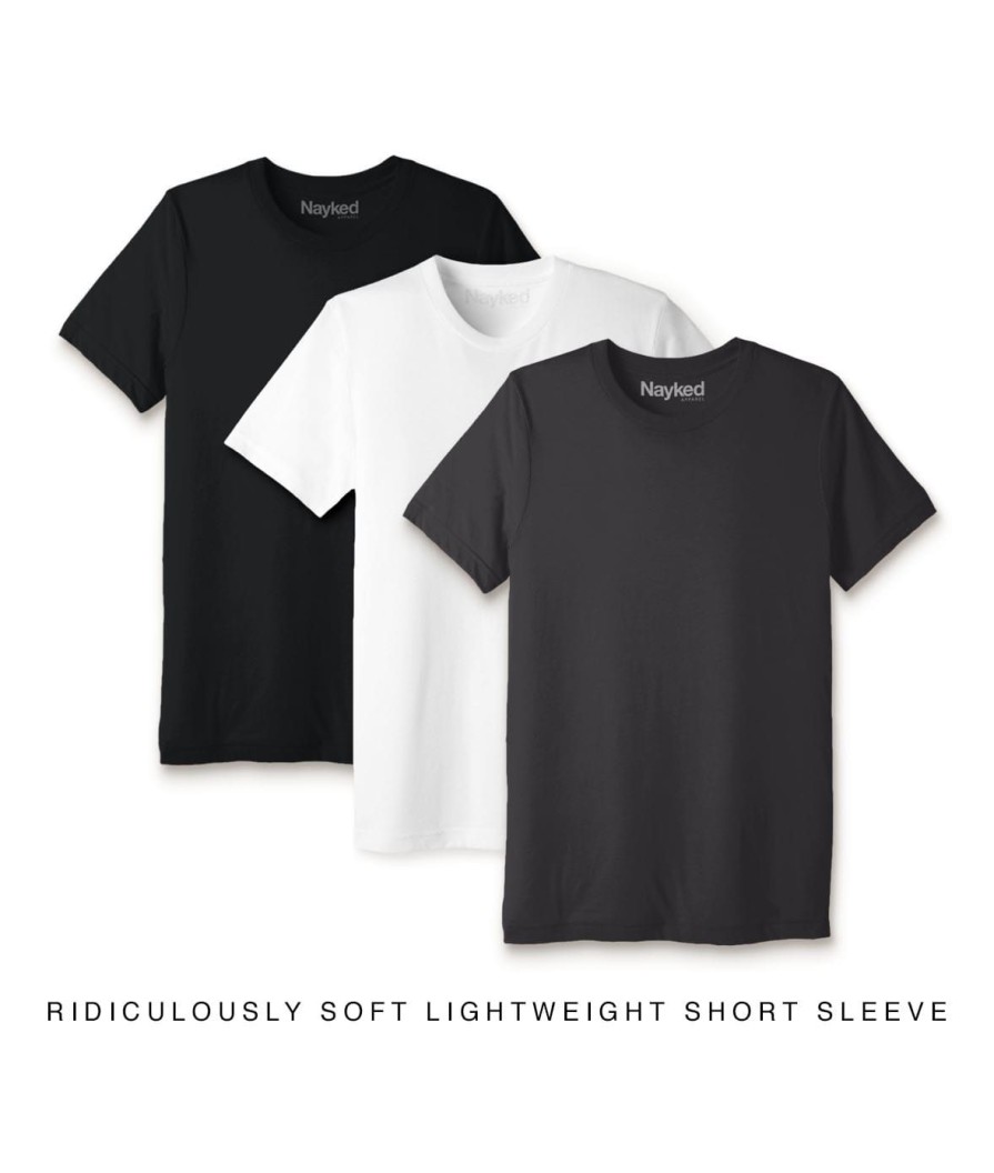 Nayked Apparel Men'S 3Pk Ridiculously Soft Lightweight Crew Neck T-Shirt Favorites