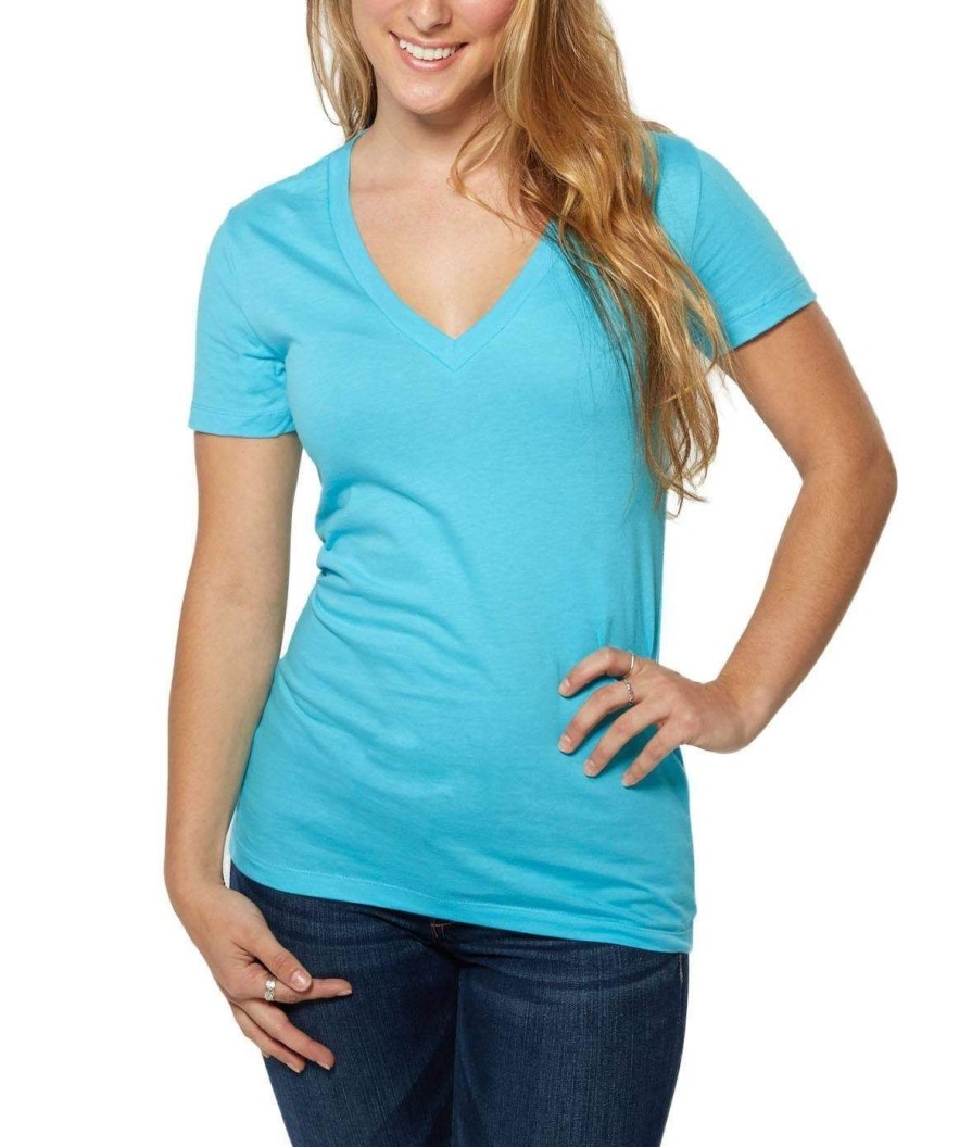 Nayked Apparel Women'S Ridiculously Soft Deep V-Neck T-Shirt