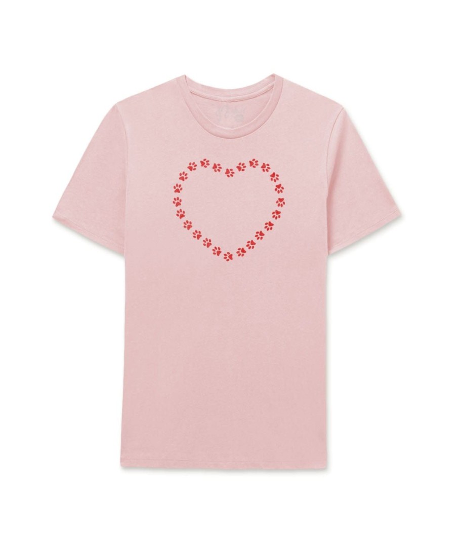 Nayked Apparel Women'S Soft Go-To Graphic T-Shirt | Trailing Paws Heart