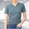 Nayked Apparel Women'S Short Sleeve Slub Jersey V-Neck T-Shirt