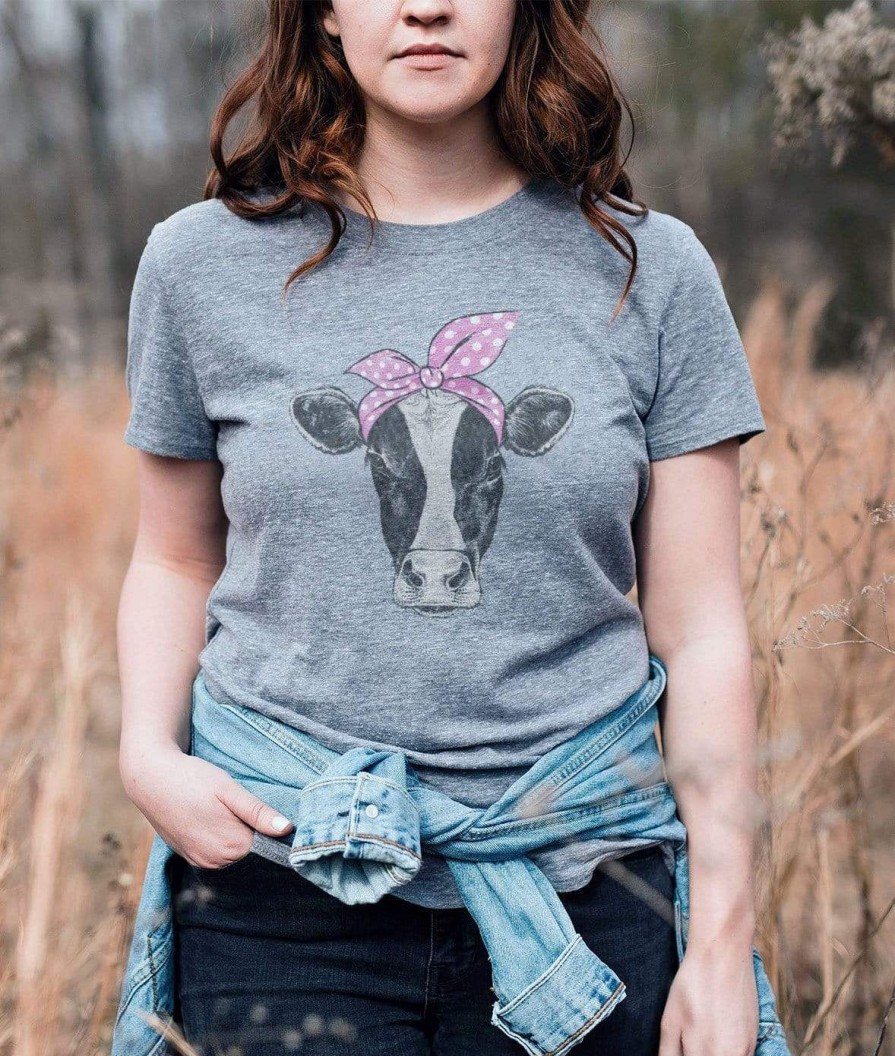 Nayked Apparel Women'S Ridiculously Soft Graphic Tee | Cow