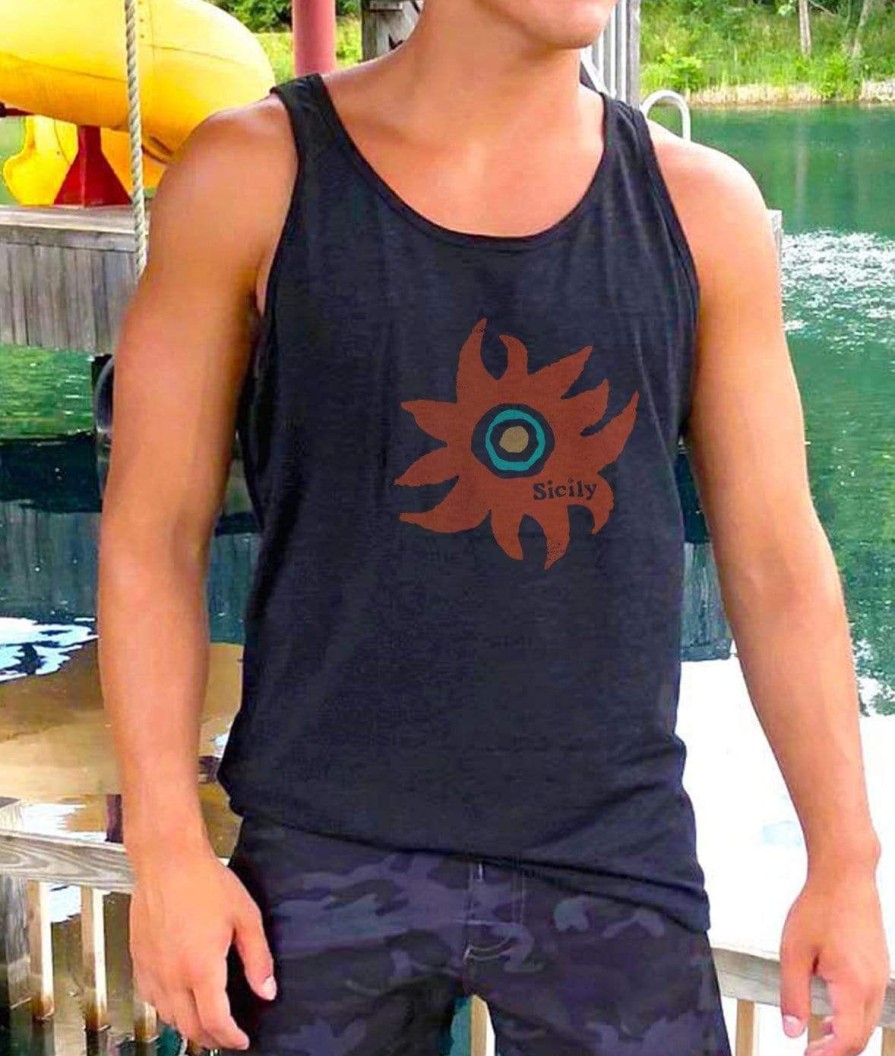 Nayked Apparel Men'S Ridiculously Soft Lightweight Graphic Tank | Sicily Sun