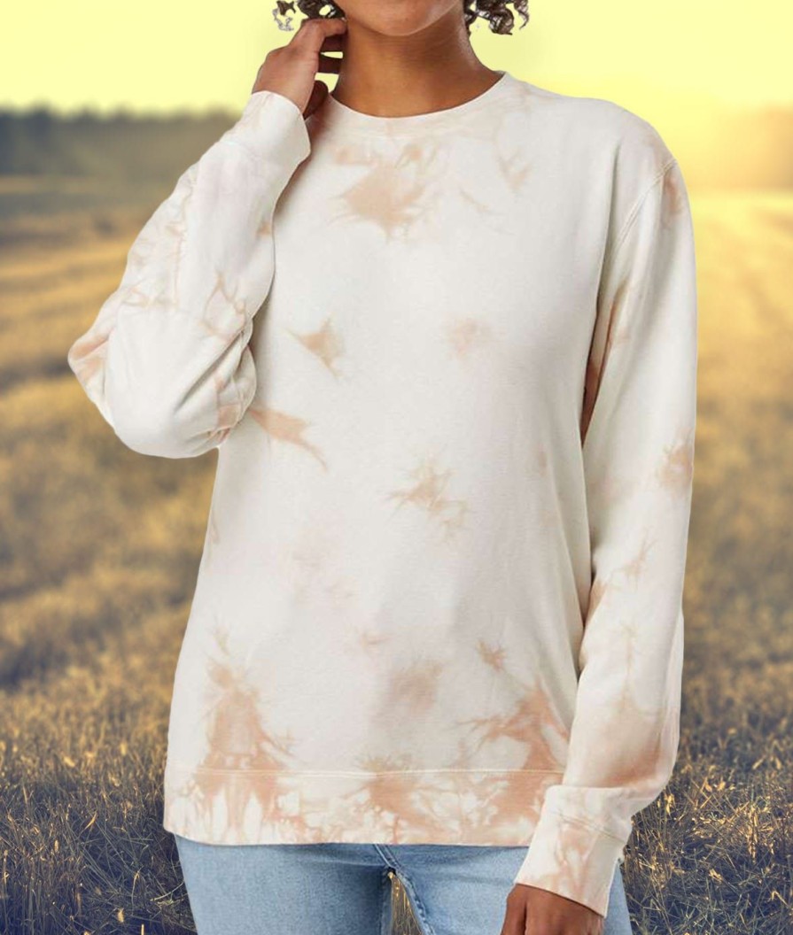 Nayked Apparel Women'S Ridiculously Soft Oversized Tie-Dyed Pullover Sweatshirt