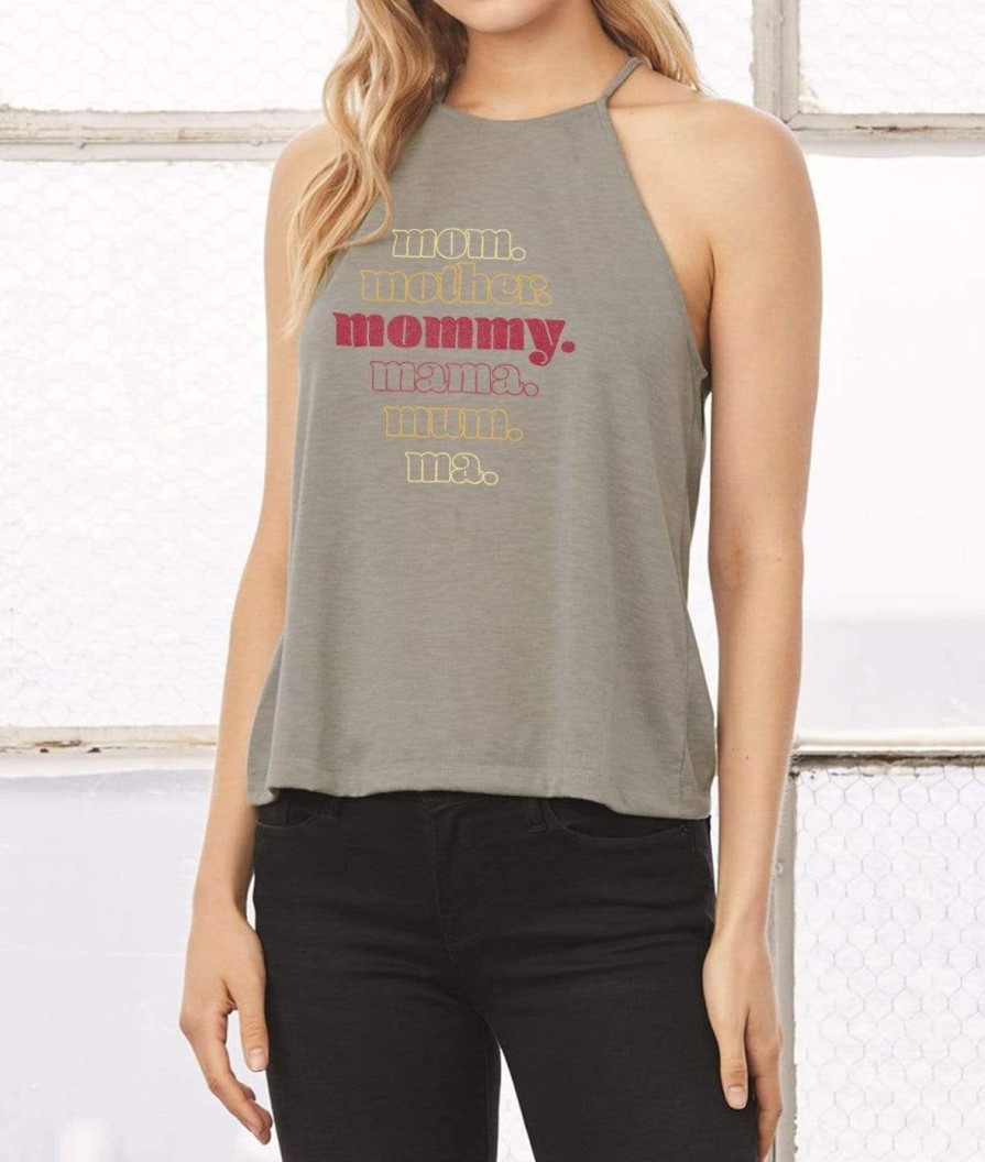 Nayked Apparel Women'S Ridiculously Soft High Neck Graphic Tank | Mommy