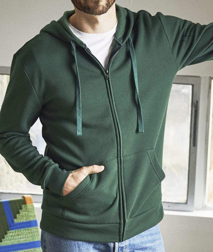 Nayked Apparel Men'S Soft Eco Friendly Full Zip Hoodie