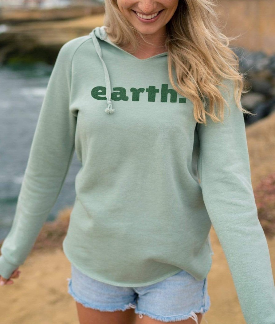 Nayked Apparel Women'S California Wave Wash Graphic Hoodie | Earth