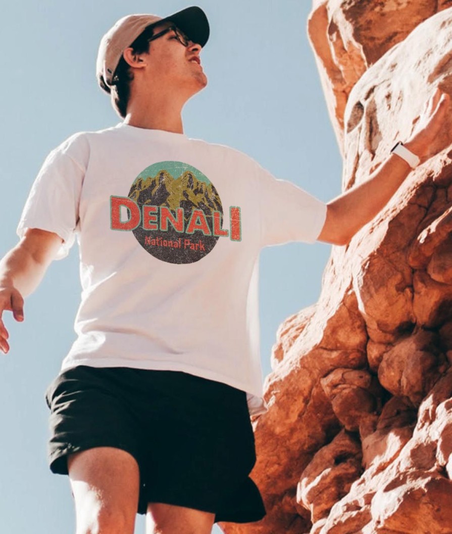 Nayked Apparel Men'S Ridiculously Soft Midweight Graphic Tee | Denali National Park