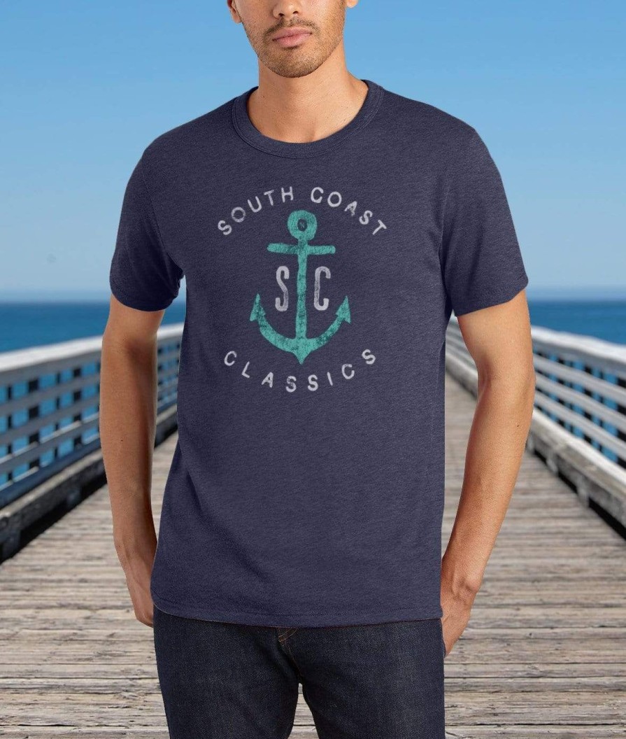 Nayked Apparel Men'S Vintage Soft Cotton Poly Graphic T-Shirt | Sc Anchor