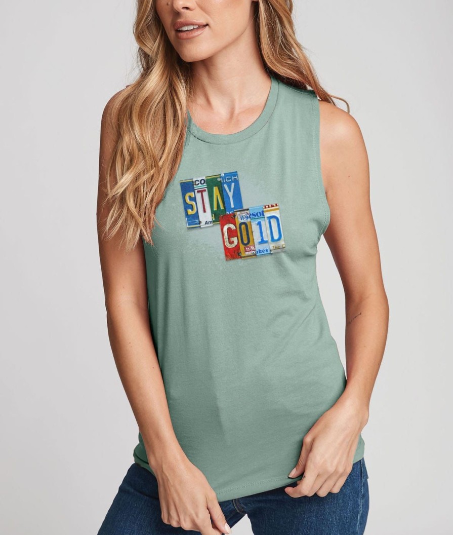 Nayked Apparel Women'S Ridiculously Soft Festival Graphic Muscle Tank | Stay Gold