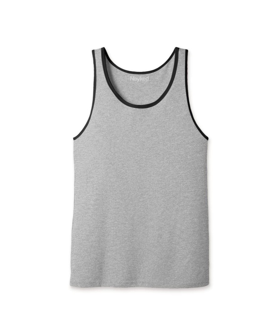 Nayked Apparel Men'S Ridiculously Soft Two-Tone Lightweight Tank Top