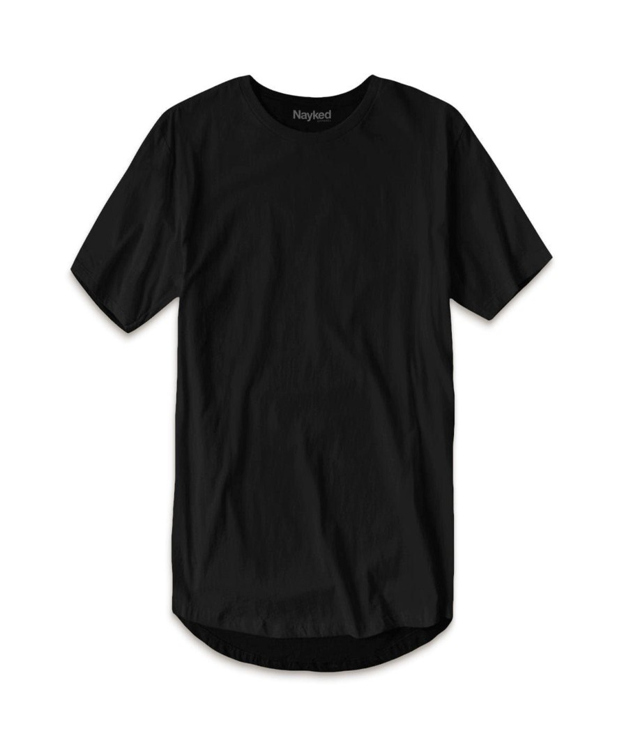 Nayked Apparel Men'S Ridiculously Soft Curved Hem Longline T-Shirt