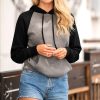 Nayked Apparel Women'S Ridiculously Soft Boyfriend Raglan Colorblocked Hooded Sweatshirt