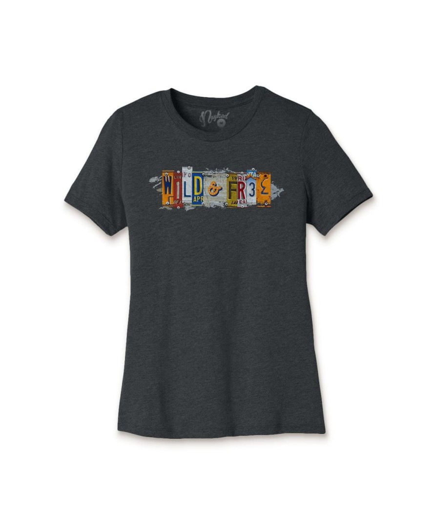 Nayked Apparel Women'S Ridiculously Soft Lightweight Graphic Tee | Wild & Free