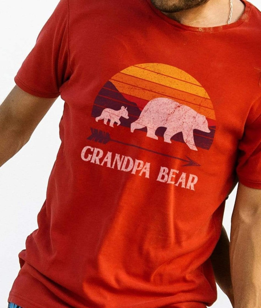 Nayked Apparel Men'S Ridiculously Soft Lightweight Graphic Tee | Grandpa Bear