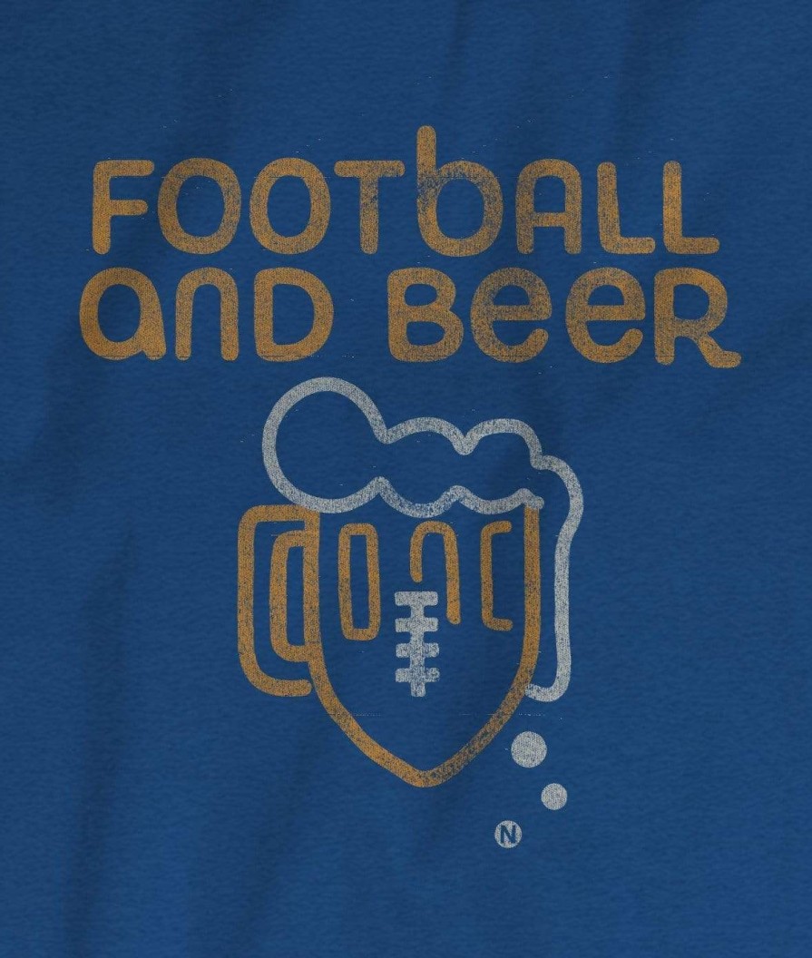 Nayked Apparel Men'S Ridiculously Soft Cotton Long Sleeve Graphic Tee | Football And Beer