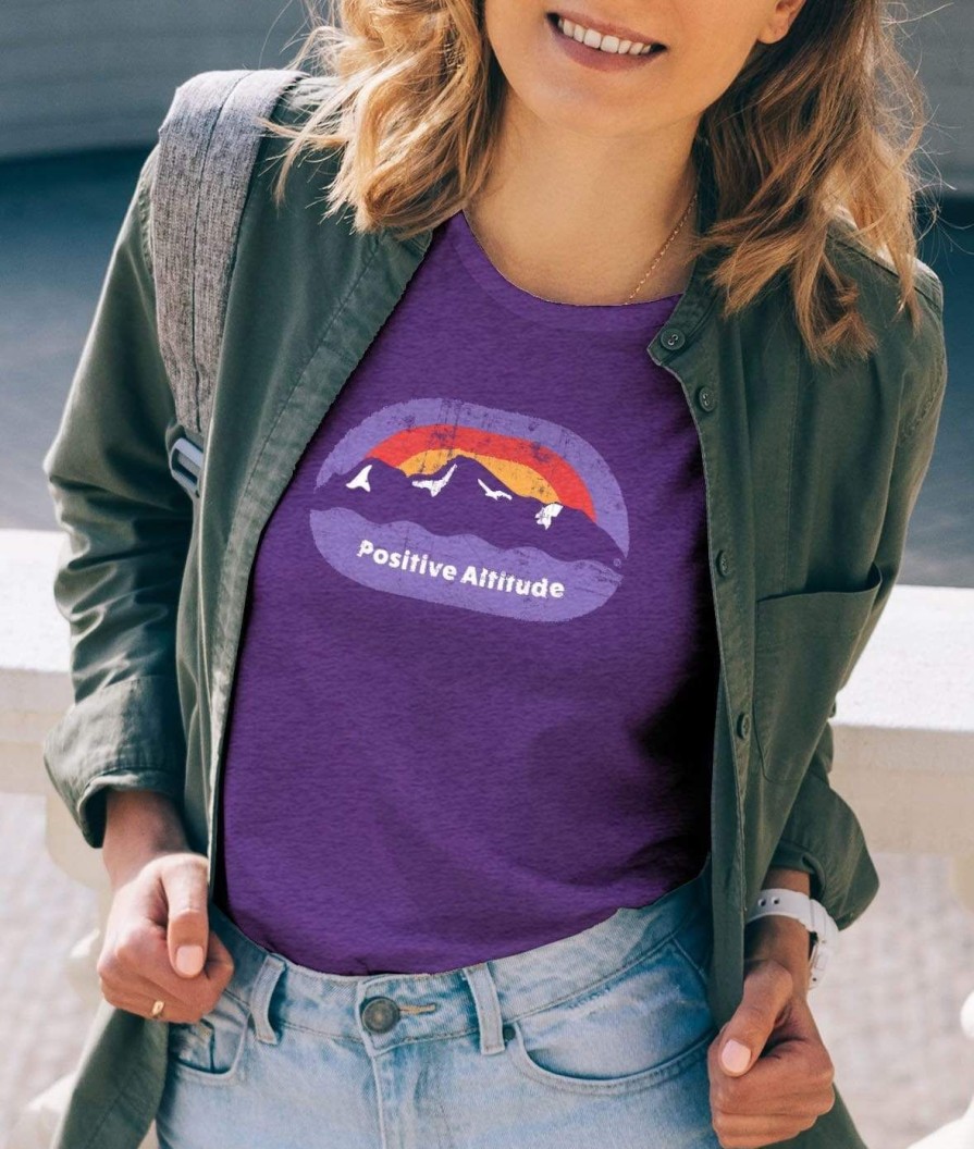 Nayked Apparel Women'S Ridiculously Soft 100% Cotton Graphic Tee | Positive Altitude