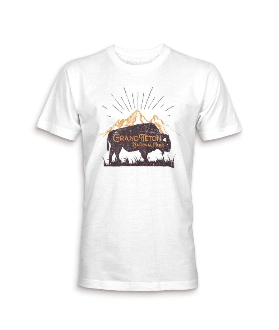 Nayked Apparel Men'S Ridiculously Soft Midweight Graphic Tee | Grand Teton National Park