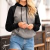 Nayked Apparel Women'S Ridiculously Soft Boyfriend Raglan Colorblocked Hooded Sweatshirt