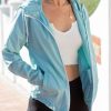 Nayked Apparel Women'S Soft Lightweight Oversized Full-Zip Windbreaker Jacket