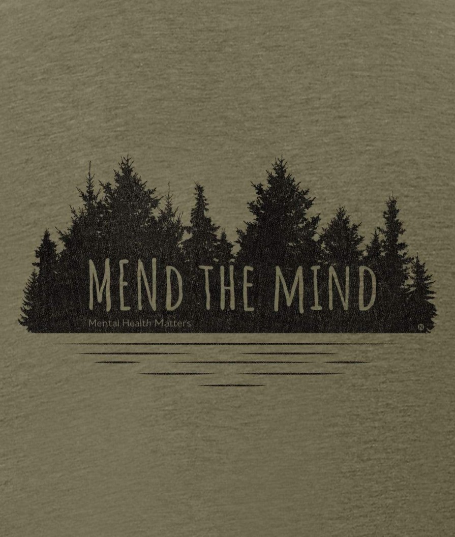 Nayked Apparel Ridiculously Soft Crew Neck Graphic T-Shirt | Mend The Mind-Treeline And Lake Graphic