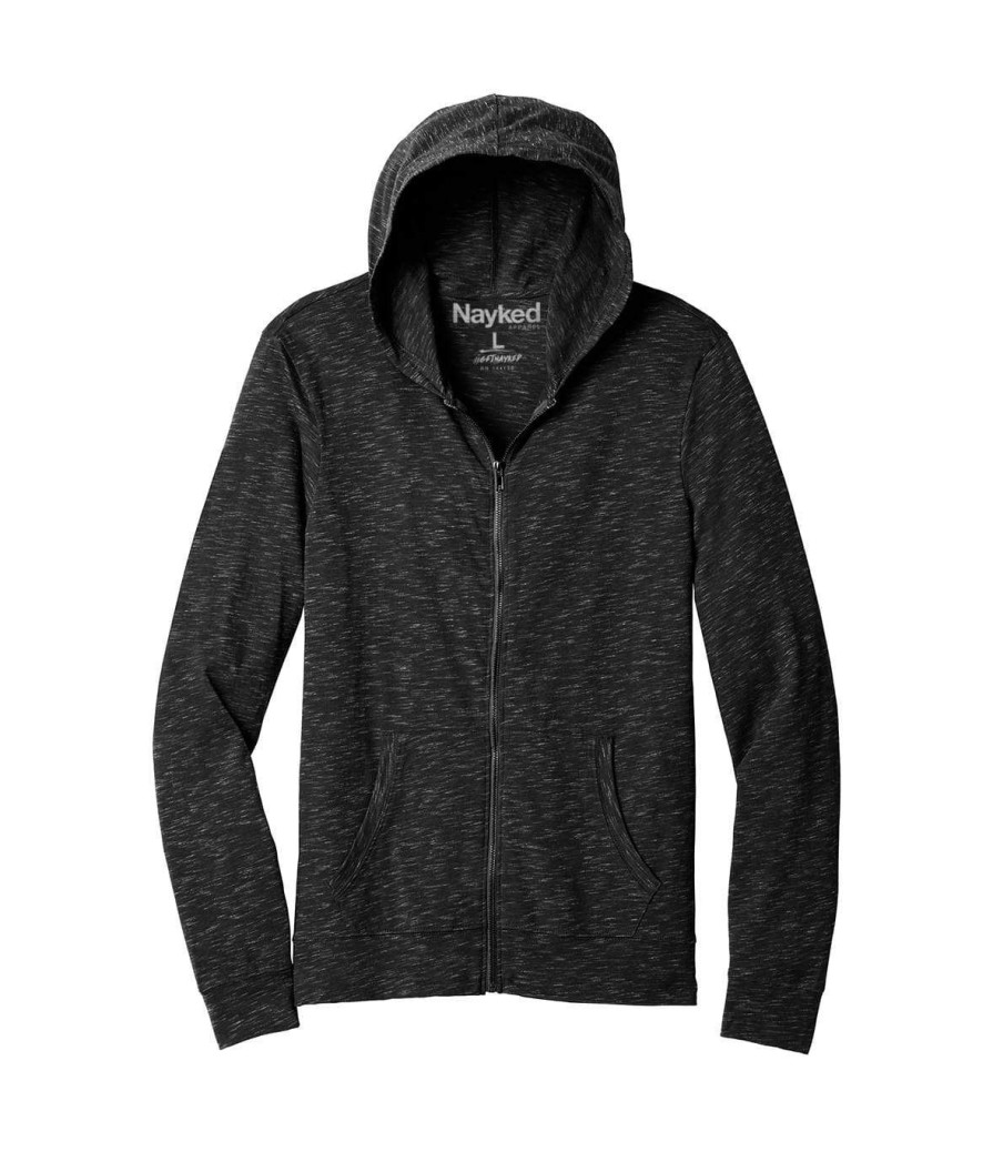 Nayked Apparel Men'S Ridiculously Soft Lightweight Full-Zip Hoodie