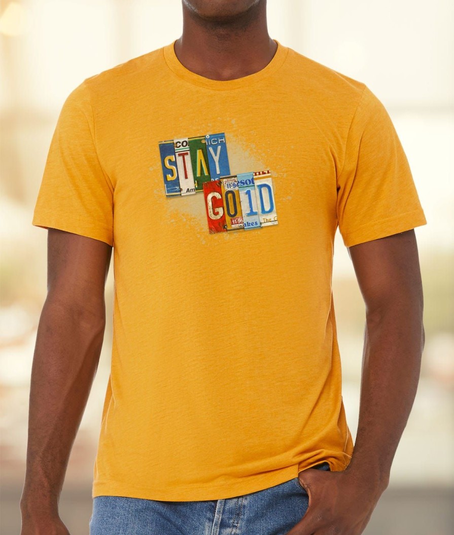 Nayked Apparel Men'S Ridiculously Soft Lightweight Graphic Tee | Stay Gold