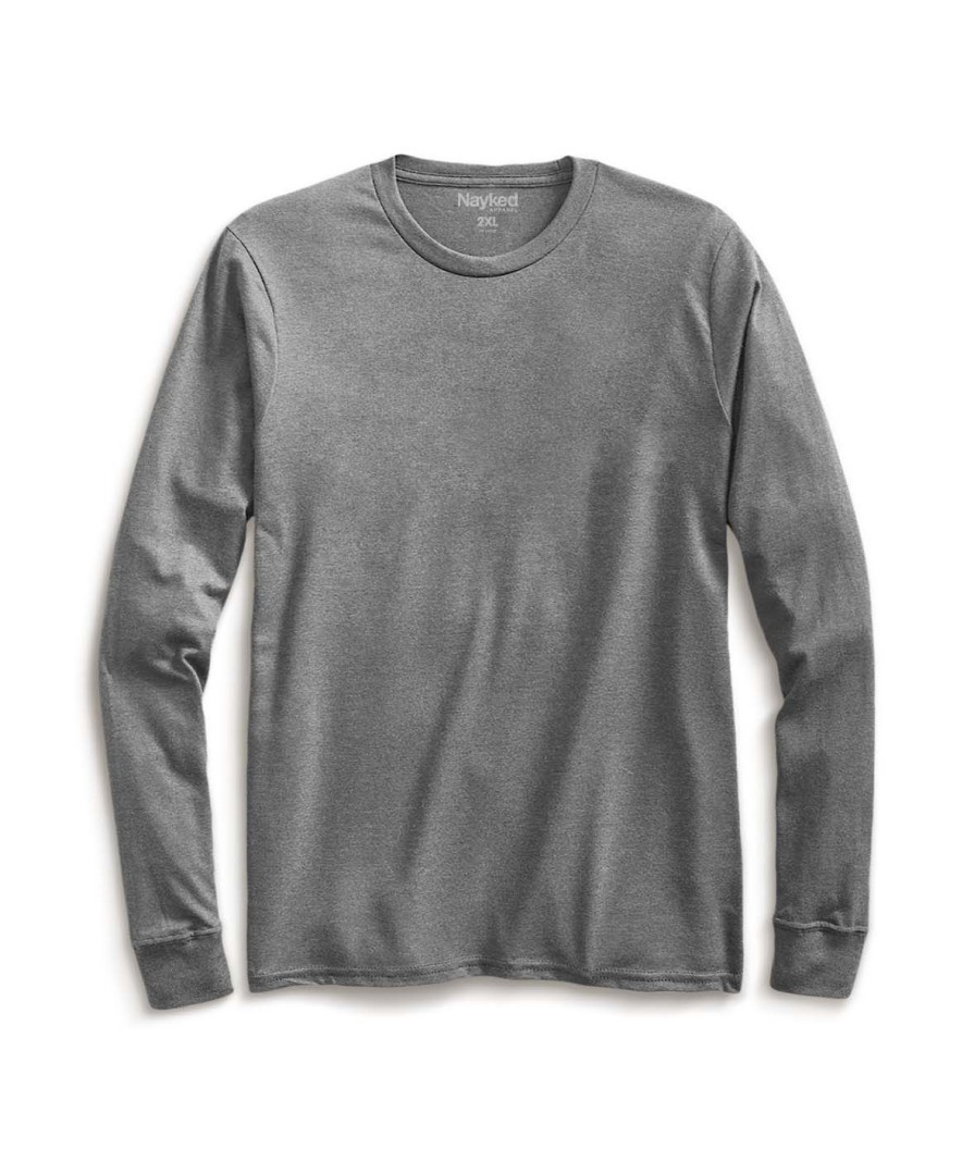 Nayked Apparel Men'S Big Ridiculously Soft Recycled Lightweight Long Sleeve T-Shirt