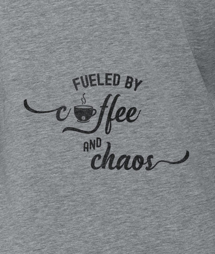 Nayked Apparel Women'S Ridiculously Soft Midweight Graphic Tee | Fueled By Coffee And Chaos